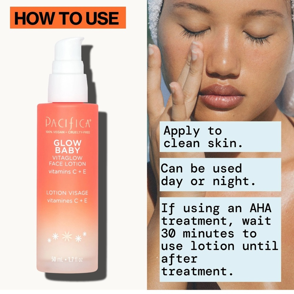 Pacifica Glow Baby | Vitaglow Face Lotion | Vitamins C & E | Vegan Cruelty-Free - Picture 7 of 12